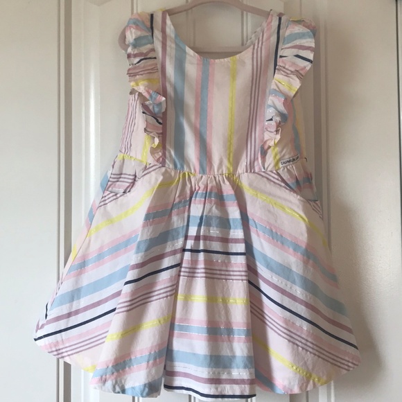 NWOT Calvin Klein Jeans Striped Dress Size 2T - Picture 1 of 4